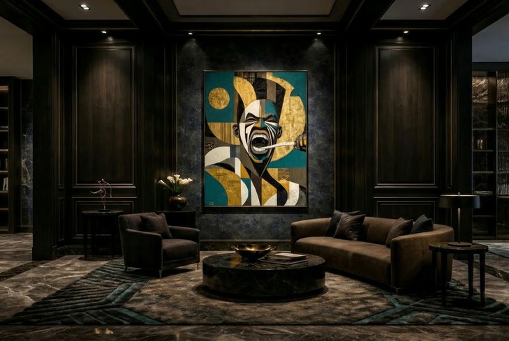 Alhaji — installed in a luxury collector interior