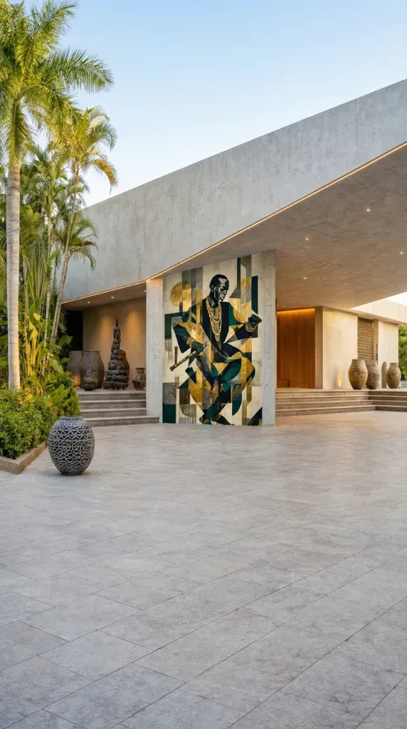 Pan-African mural installation on luxury residential façade — Murals.ng