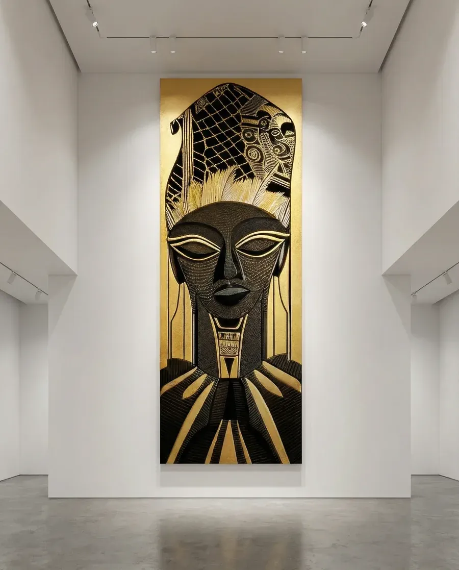 Ikèngà stretched canvas installation