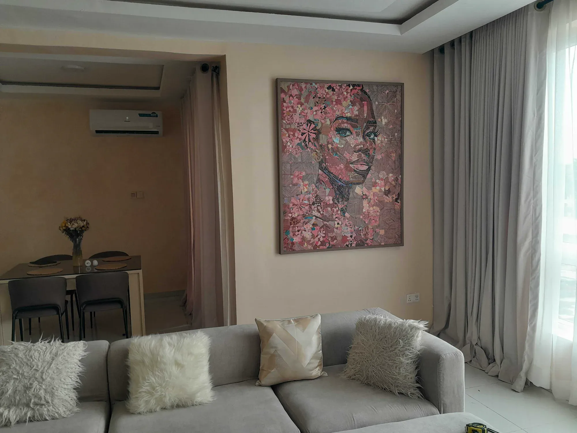 Damis Portrait shown in the wider context of the living room