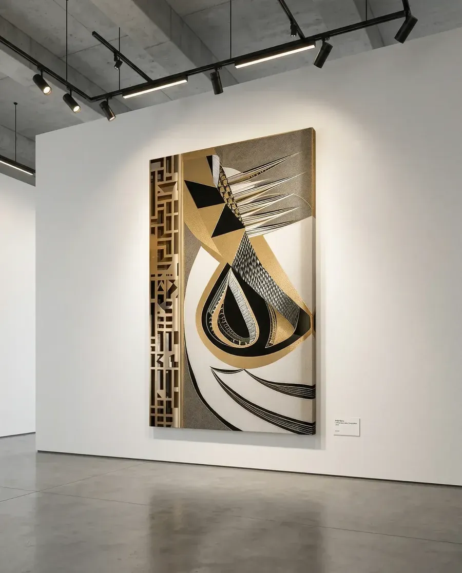 The Spear stretched canvas installation