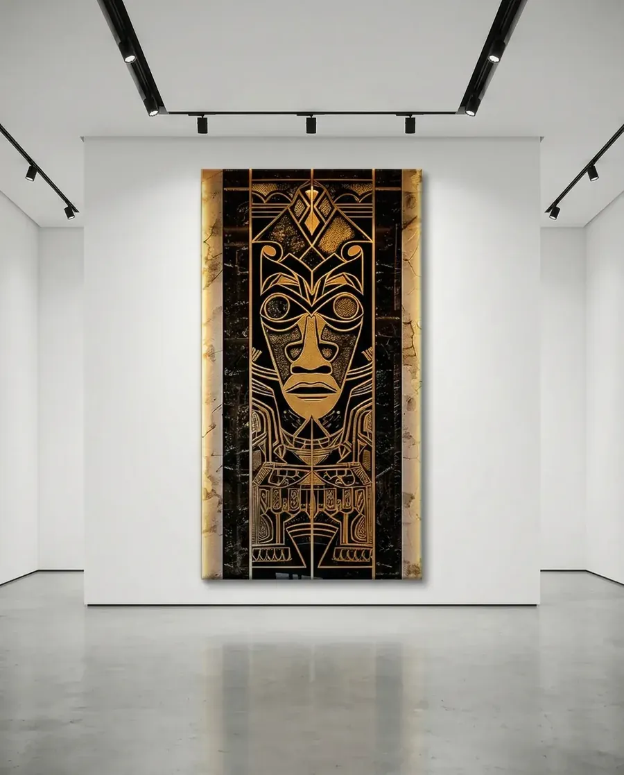 The Threshold Sovereign stretched canvas installation