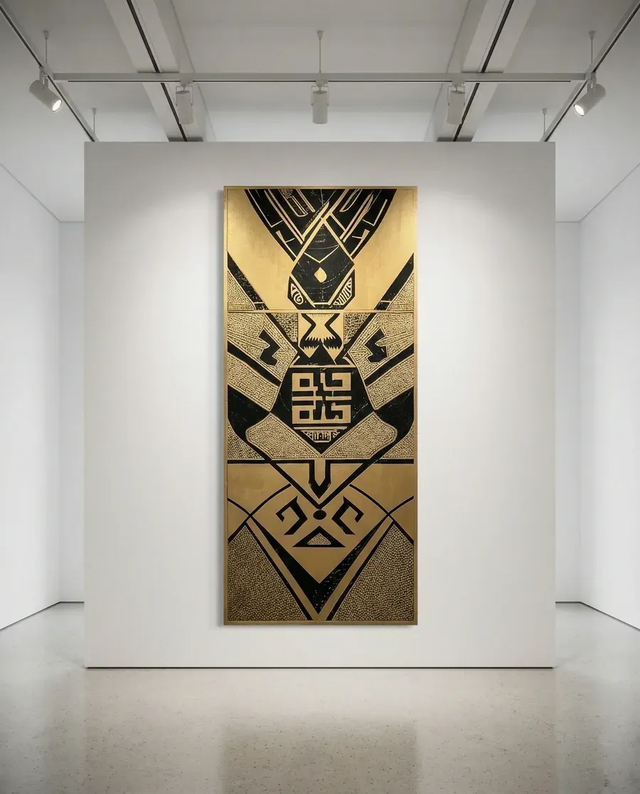 War Code stretched canvas installation